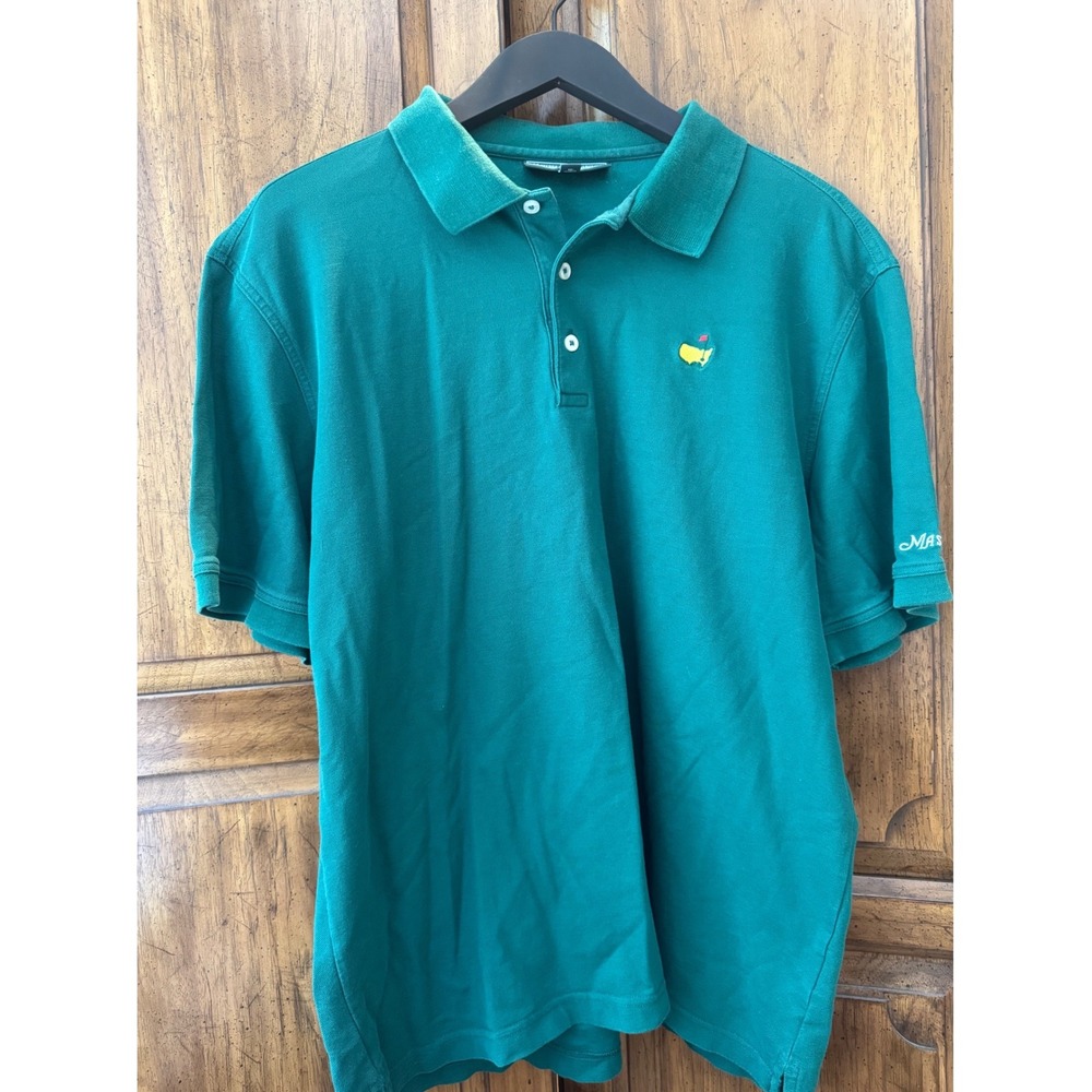 Masters Collection Golf Polo Shirt Mens XL Green 100% Pima Cotton Logo Short Slv